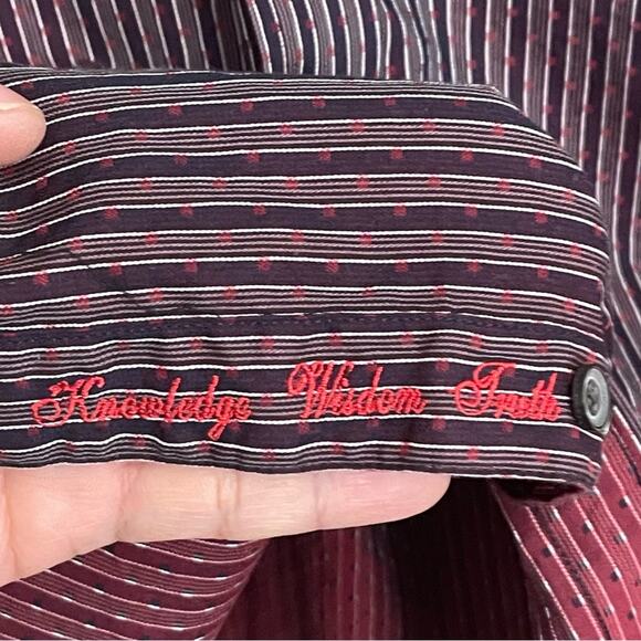 ROBERT GRAHAM sz L long sleeve stripes button down shirt cuffed print - Picture 4 of 9